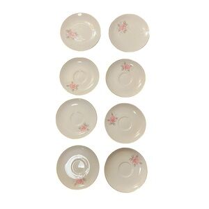 1960's Noritake Roseville Dinnerware Plate Floral Patterned Pink Rose Set of 8